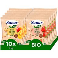 Sunar BIO crisps mixed flavours strawberry and mango 10×18 g - Crisps for Kids