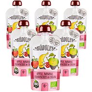 Rudolfs Organic Apple, banana, strawberry with cream 6 × 110 g - Meal Pocket