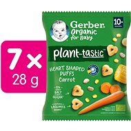 GERBER Organic crispy hearts with carrots 7×28 g - Crisps for Kids