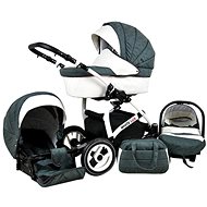 RAF-POL 3-in-1 White Lux Dark Grey - Baby Buggy