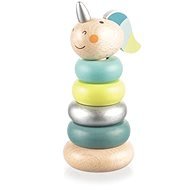 ZOPA Wooden Snap Rings Unicorn, Blue - Sort and Stack Tower