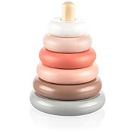 ZOPA Wooden Snap Rings Pink - Sort and Stack Tower