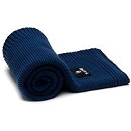 T-TOMI Knitted Blanket AUTUMN Dark Blue Waves - Blanket