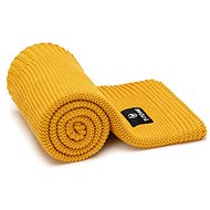 T-TOMI Knitted Blanket AUTUMN Mustard Waves - Blanket
