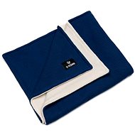 T-TOMI Knitted Blanket WARM Dark Blue Waves - Blanket
