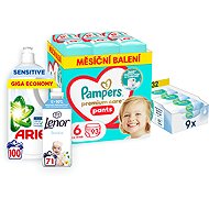 PAMPERS package VI (diaper panties size 6 - 93 pcs, wet wipes, washing gel and fabric softener) - Baby Health Check Kit