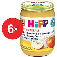 HiPP BIO Jablká s broskýň a celozrnnou ryžou - 6x 190g - Príkrm
