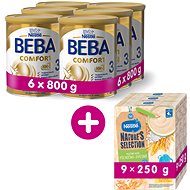 BEBA COMFORT 3 HM-O (6× 800g) + NESTLÉ Milk Porridge Wheat Oat 9× 250g - Baby Formula