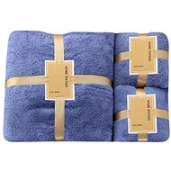 GOLDBABY Children's Bath Towel Set Dark Blue 2 pcs 35×75, 1 pcs 70×140cm - Bath Towel