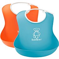 Babybjörn Soft Bib, Orange/Turquoise, 2 Pack - Bib