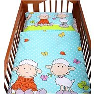 New Baby 2-piece Bed Linen 90/120cm Turquoise with Sheep - Crib Bedding