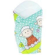 New Baby turquoise swaddle blanket with sheep - Swaddle Blanket