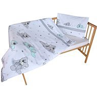 New Baby 2-dielna posteľná bielizeň 90/120 cm sivý medvedík - Detská posteľná bielizeň