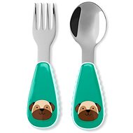 SKIP HOP Zoo Stainless steel spoon and fork Puggle 12 m+ - Children's Dining Set
