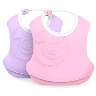 TWISTSHAKE Plastic Bib 2 pcs - Pink/Purple - Bib