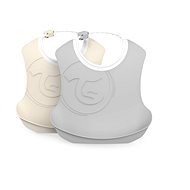 TWISTSHAKE Plastic bib 2 pastel beige and gray - Bib