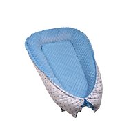 T-tomi Baby's nest MINKY, white / blue dots - Baby Nest