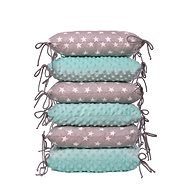 T-tomi Pillow Baby Bumper, Grey/Stars - Crib Bumper