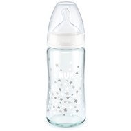 NUK FC+ fľaša sklo 240 ml – sivé hviezdičky - Dojčenská fľaša