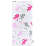 New Baby Cotton diaper with white print - pink elephant - Cloth Nappies