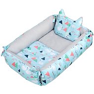 New Baby Multifunctional Nest with Pillow and Swan Motif - Light Blue - Baby Nest