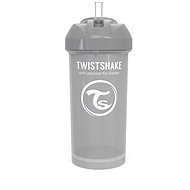 TWISTSHAKE Bottle with Straw  360ml Grey - Children's Water Bottle