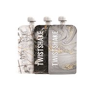 TWISTSHAKE Refillable Pouch 3 × 220ml - Marble Grey - Baby food pouch