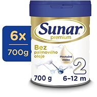 Sunar Premium 2 pokračovacie dojčenské mlieko, 6× 700 g - Dojčenské mlieko
