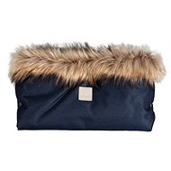 Beztroska Muff with Fur, Navy - Stroller Hand Muff