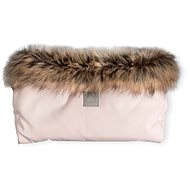 Beztroska Muffle with Fur, Pink Powder - Stroller Hand Muff