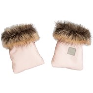 Beztroska Pushchair Gloves with Fur, Pink Powder - Pushchair Gloves