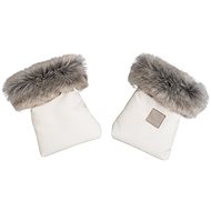 Bezroska Gloves with Fur White Cream - Pushchair Gloves