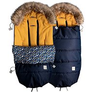Beztroska Footmuff with Fur, 100cm Navy - Stroller Footmuff