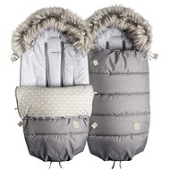 Beztroska Footmuff with Fur, 100cm Dove Grey - Stroller Footmuff