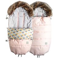Beztroska Footmuff with Fur, Pink Powder - Stroller Footmuff