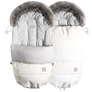 Beztroska Footmuff with Fur, 100cm White Cream - Stroller Footmuff