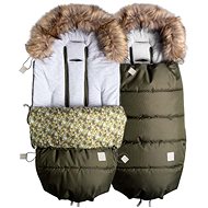 Beztroska Footmuff with Fur, 110cm, Khaki - Stroller Footmuff