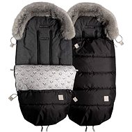 Beztroska  Footmuff with Fur 110cm Black - Stroller Footmuff