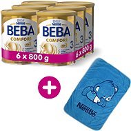 BEBA COMFORT 3 HM-O (6× 800g) + Nestlé Blanket Coral Fleece Blanket - Baby Formula