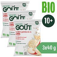 Good Gout BIO Mini Rice Cakes with Apples 3 × 40g - Crisps for Kids