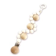 Ulanik Pacifier clip with beads, white - Dummy Clip