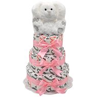 Three-tier diaper cake Rabbit pink - Nappy cake