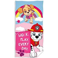 Carbotex Towel Tlapková Patrola First work then fun 70 × 140 cm - Children's Bath Towel