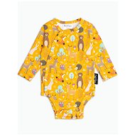 Wrap body long sleeve Yellow animals - Bodysuit for Babies
