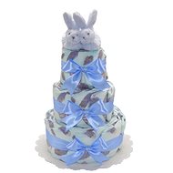 BEBEDEPARIS Three-tier diaper cake Feather - blue - Nappy cake