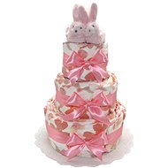 BEBEDEPARIS Three-tier diaper cake Flowers - pink - Nappy cake