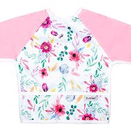 Bobánek Long Sleeve Bib, Pink Flowers - Bib