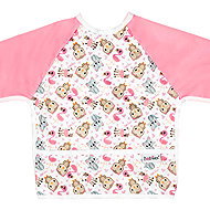Bobánek Long Sleeve Bib, Pink Animals - Bib