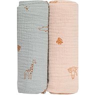 BUBABA Organic muslin diapers 2 pcs green + beige - Cloth Nappies
