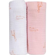 BUBABA Organic muslin diapers 2 pcs pink + white - Cloth Nappies